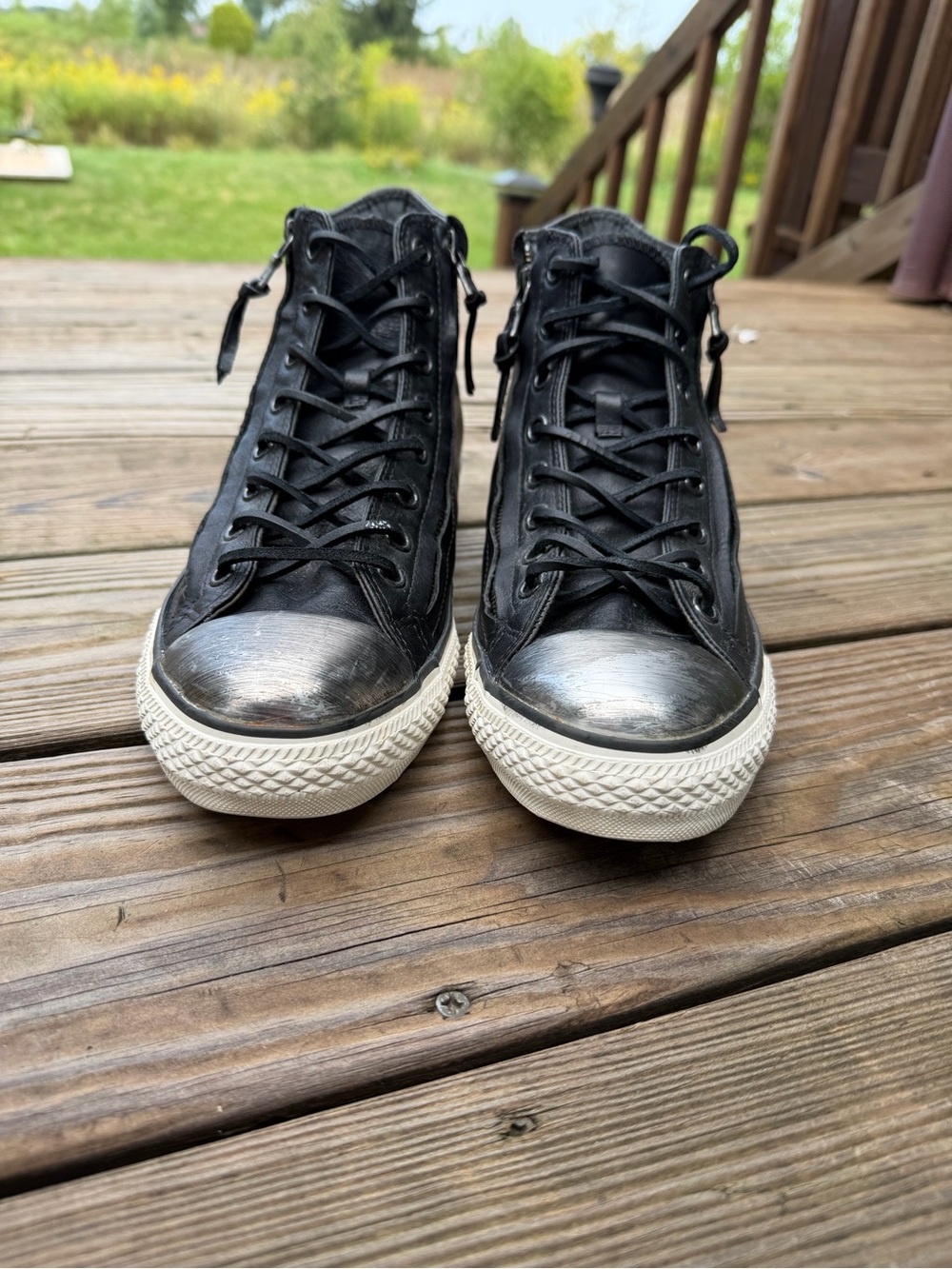 RARE Converse x John Varvatos Metal Toe Double Zip High Top Sneakers - Picture 3 of 14